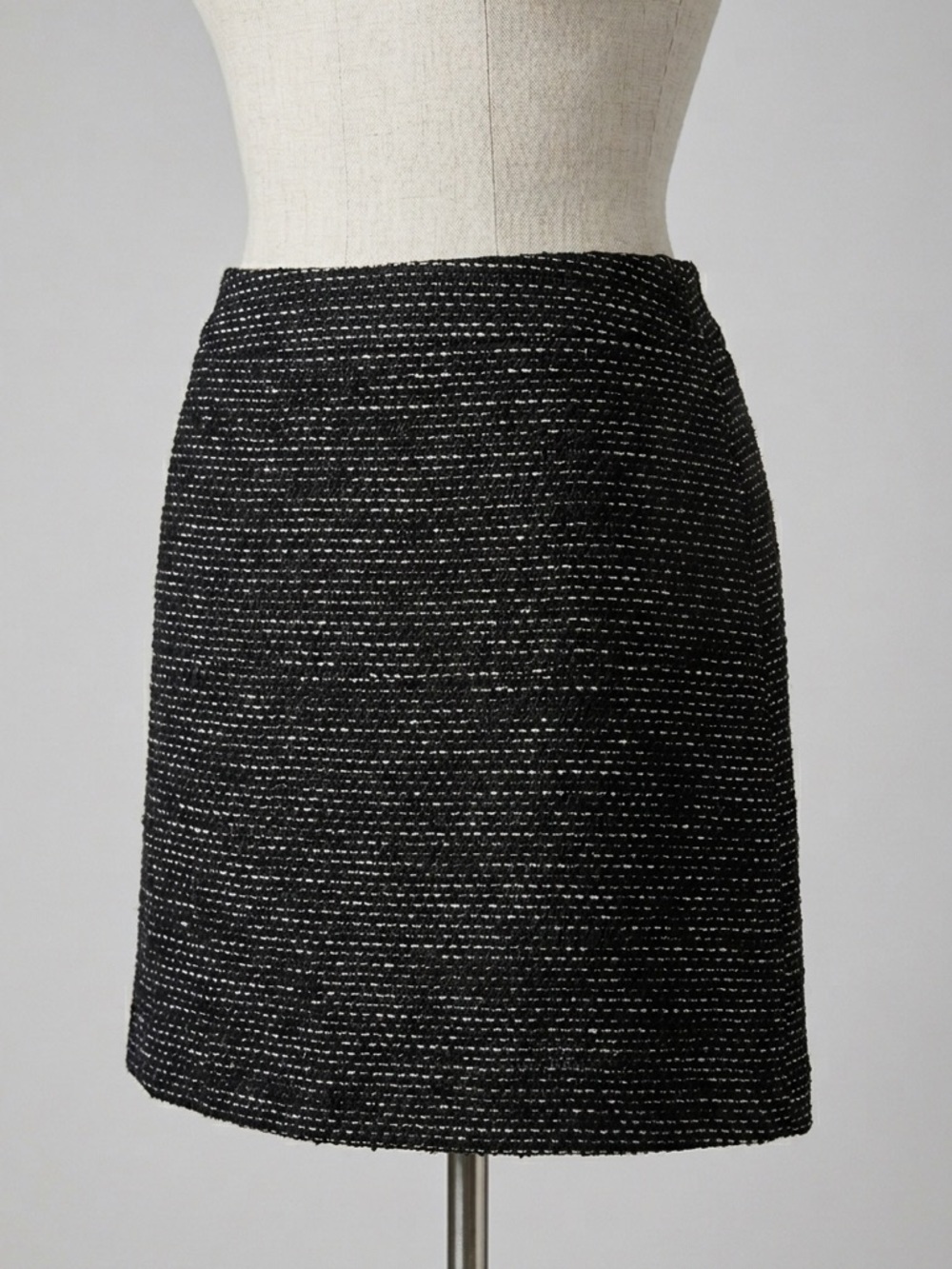 DKNYC Black White Tweed Pencil Skirt Classic Textured Workwear Mini Size 20W NW